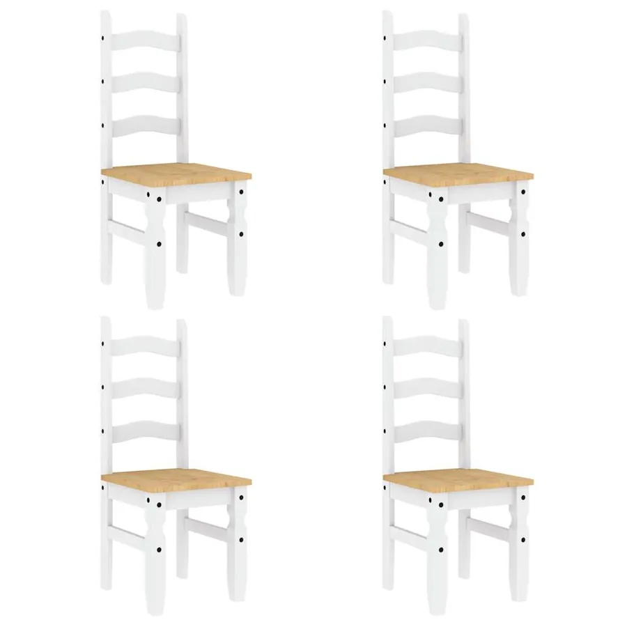 Ensemble à manger PANAMA 5 pcs blanc bois de pin massif - 4