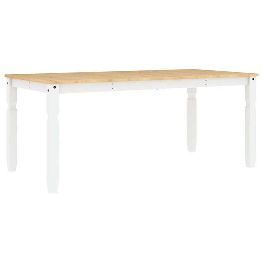 Ensemble à manger PANAMA 5 pcs blanc bois de pin massif - 5