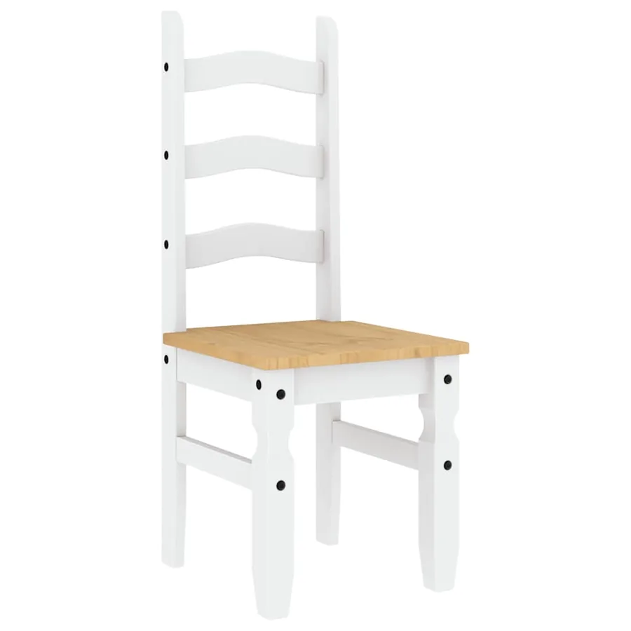 Ensemble à manger PANAMA 5 pcs blanc bois de pin massif - 6