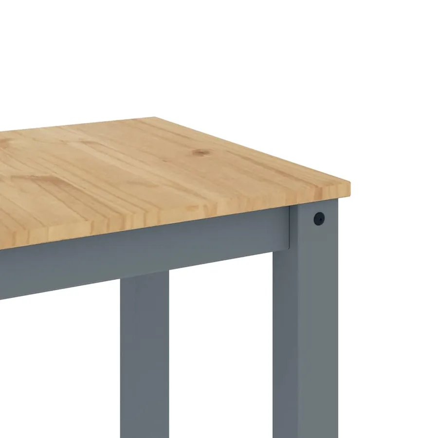 Ensemble à manger PANAMA 3 pcs gris bois de pin massif - 10