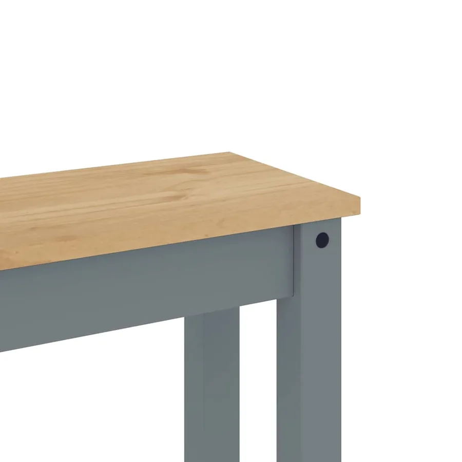 Ensemble à manger PANAMA 3 pcs gris bois de pin massif - 11