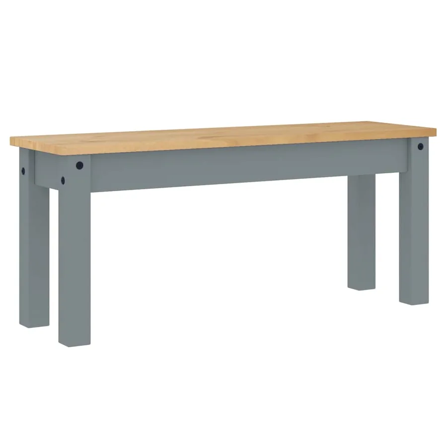 Ensemble à manger PANAMA 3 pcs gris bois de pin massif - 4