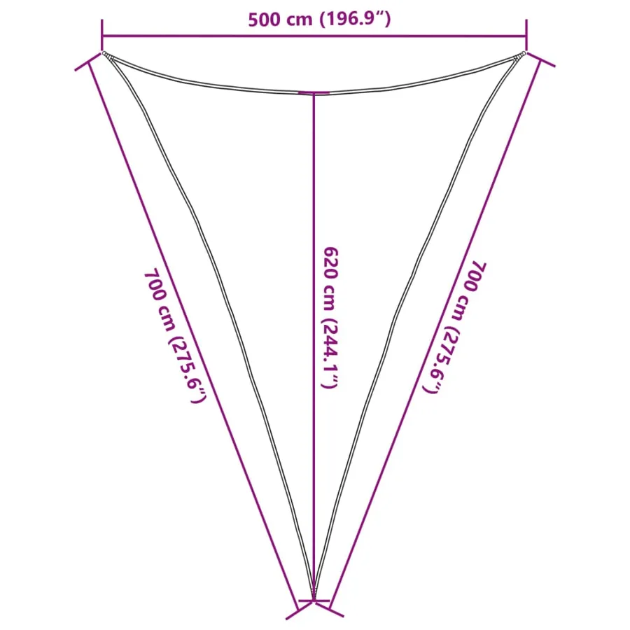 Voile d'ombrage 160 g/m² Blanc 5x7x7 m PEHD - 10
