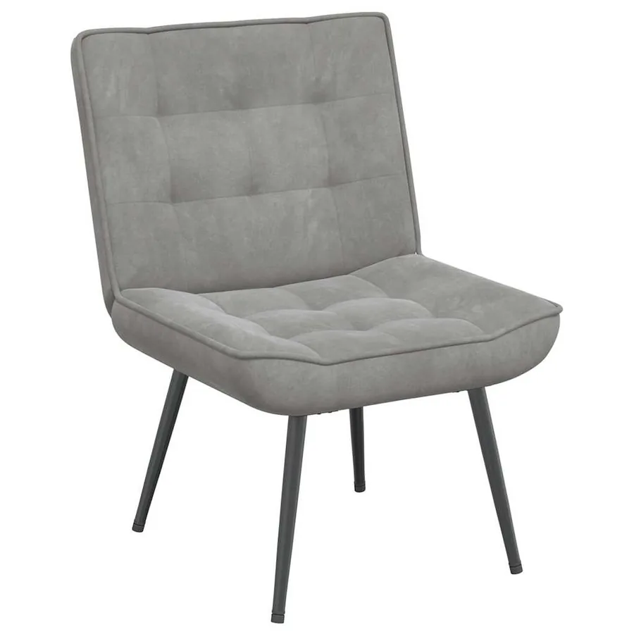 Chaise de relaxation avec tabouret Gris clair Velours - 4