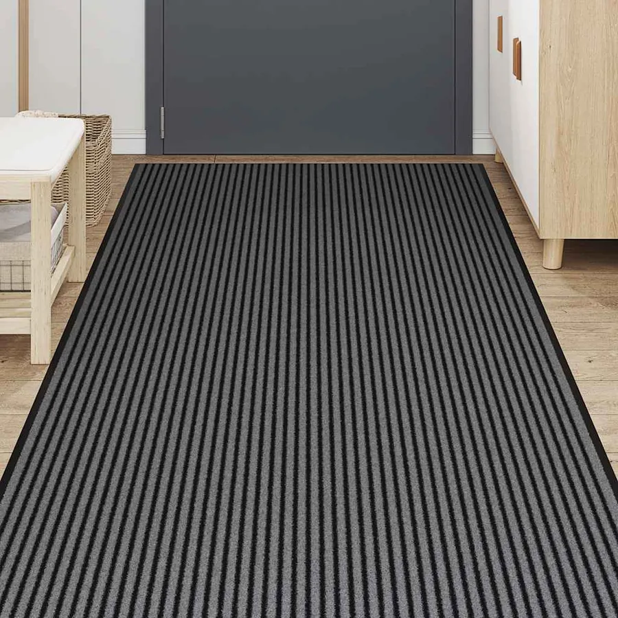 Paillasson noir et gris à rayures 115x300 cm - 3