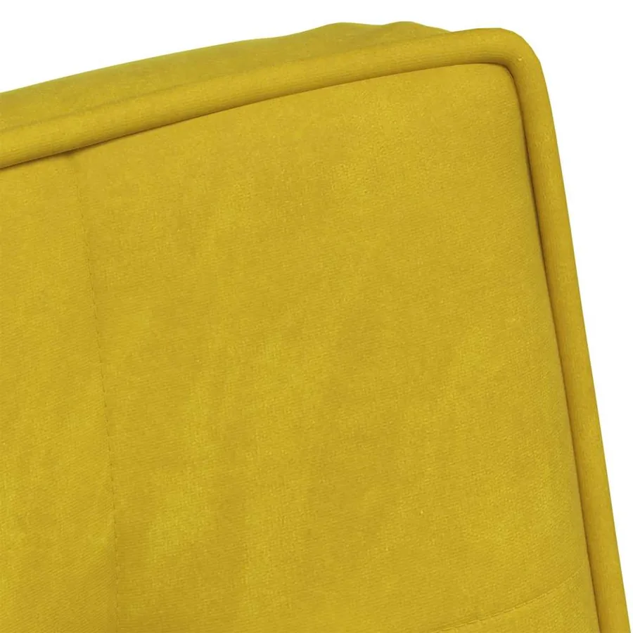 Chaise de relaxation avec tabouret jaune velours - 9