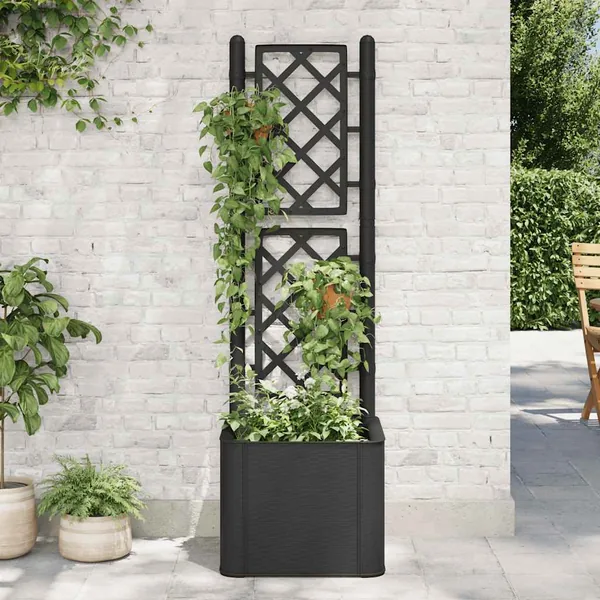 Lit surélevé de jardin treillis système d'arrosage Anthracite