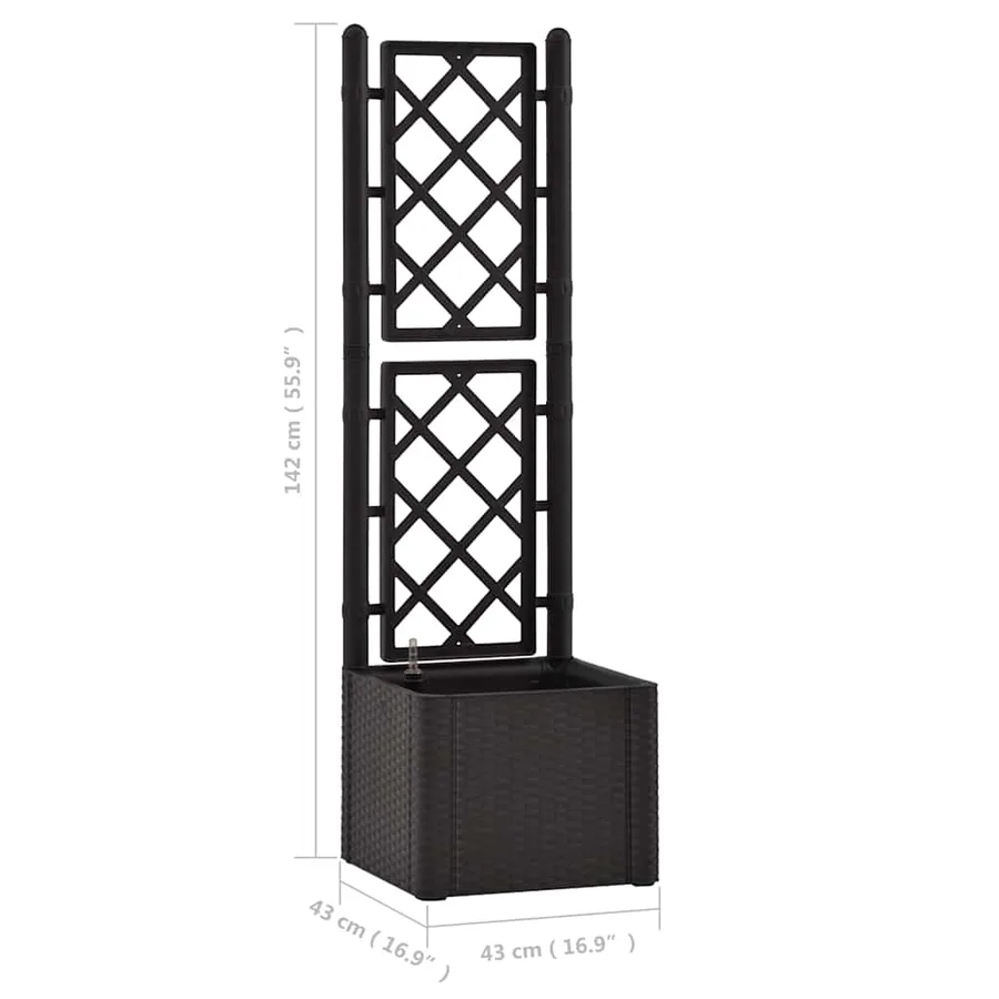 Garden raised bed trellis watering system Anthracite - 9