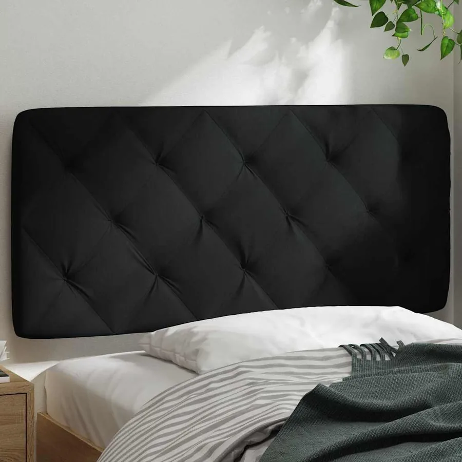 Coussin de tête de lit noir 100 cm tissu - 3