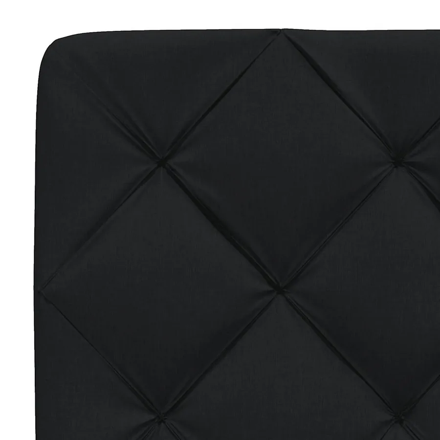 Lit avec matelas noir 90x190 cm tissu - 11