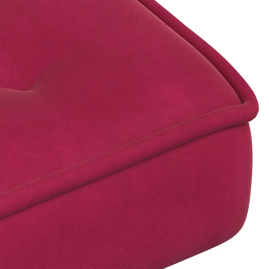 Chaise de relaxation avec tabouret Bordeaux Velours - 10