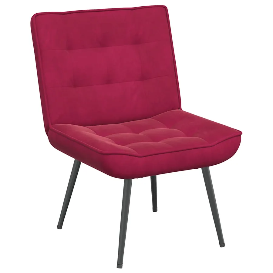 Chaise de relaxation avec tabouret Bordeaux Velours - 4