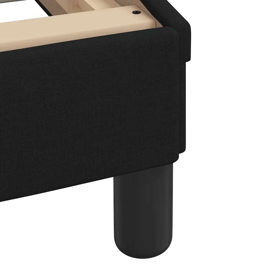 Lit avec matelas noir 100x200 cm tissu - 10