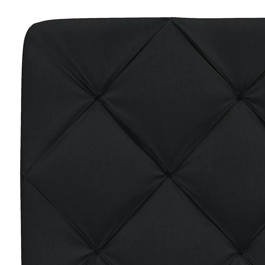 Lit avec matelas noir 90x200 cm tissu - 11