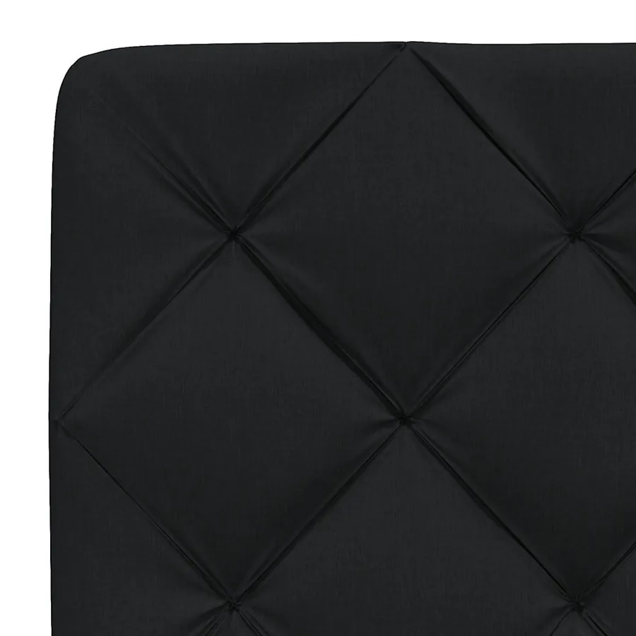 Lit avec matelas noir 80x200 cm tissu - 11