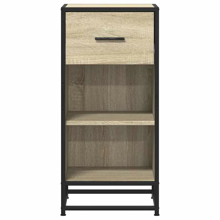 Buffet chêne sonoma 35,5x35x76 cm bois d'ingénierie et métal - 4