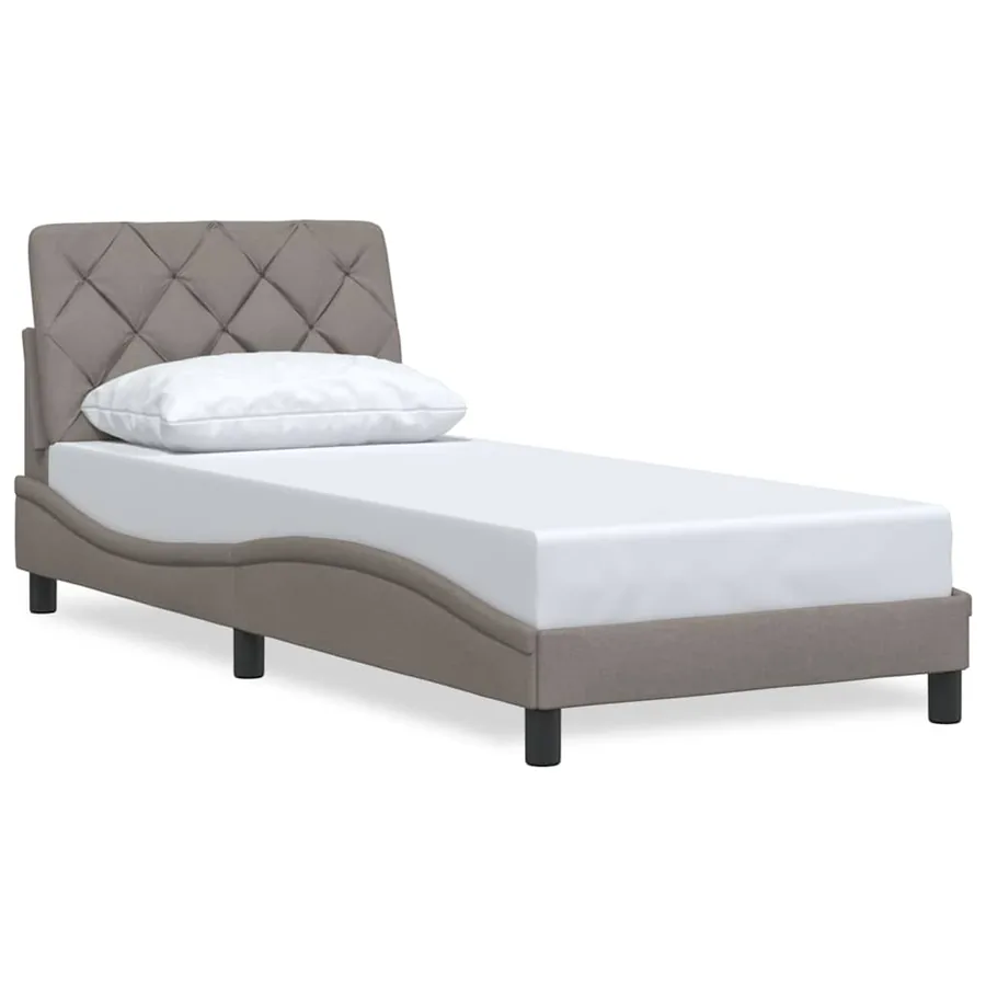 Cadre de lit sans matelas taupe 80x200 cm tissu - 2
