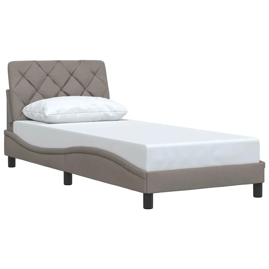 Cadre de lit sans matelas taupe 80x200 cm tissu - 3