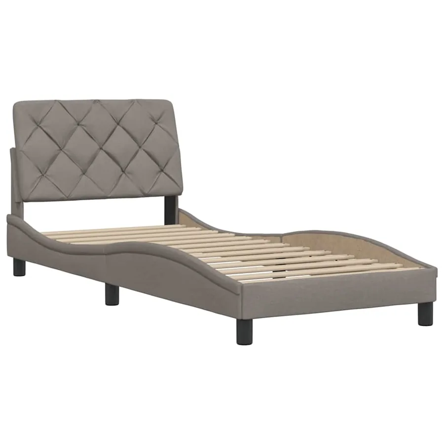 Cadre de lit sans matelas taupe 80x200 cm tissu - 4