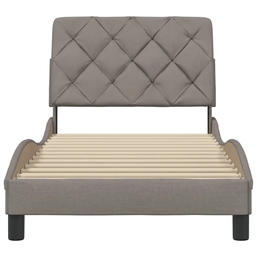 Cadre de lit sans matelas taupe 80x200 cm tissu - 5