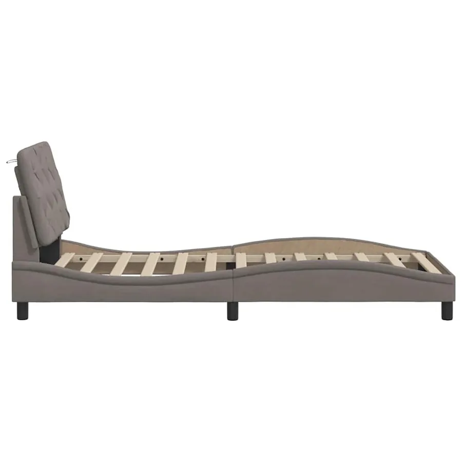 Cadre de lit sans matelas taupe 80x200 cm tissu - 8