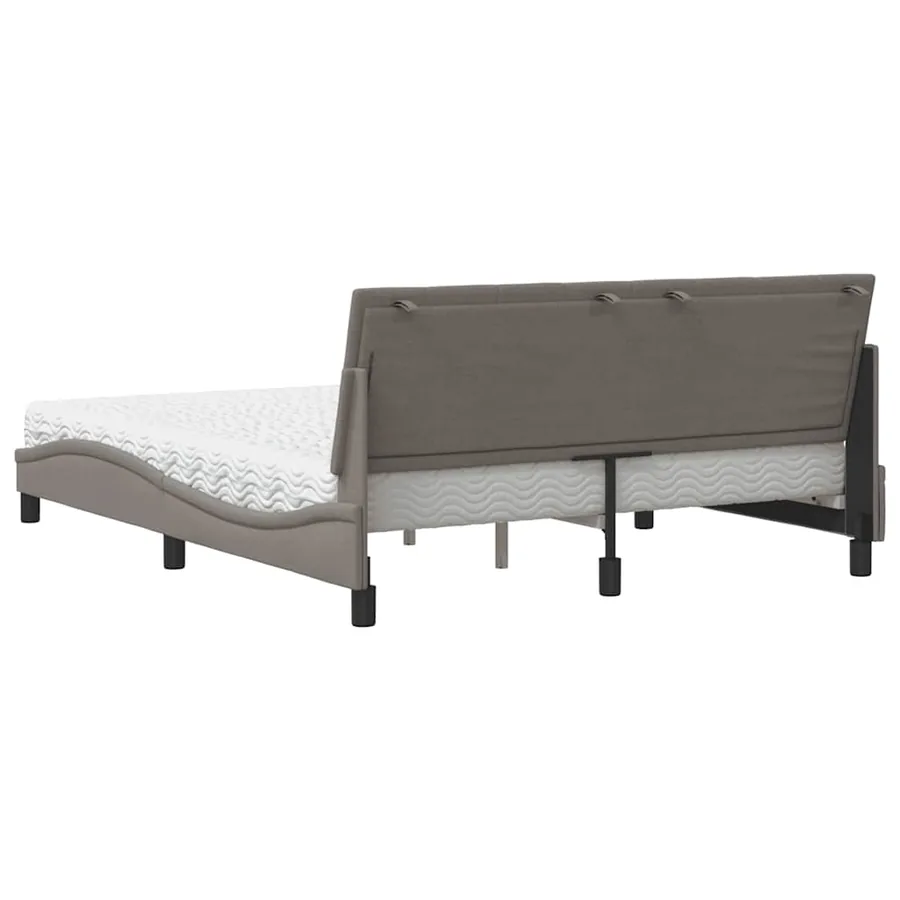 Lit avec matelas Hanko taupe 160x200 cm tissu - 7
