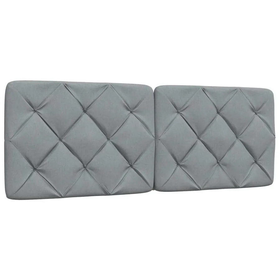 Lit avec matelas gris clair 140x190 cm tissu - 9