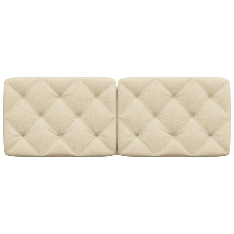 Coussin de tête de lit crème 140 cm tissu - 4
