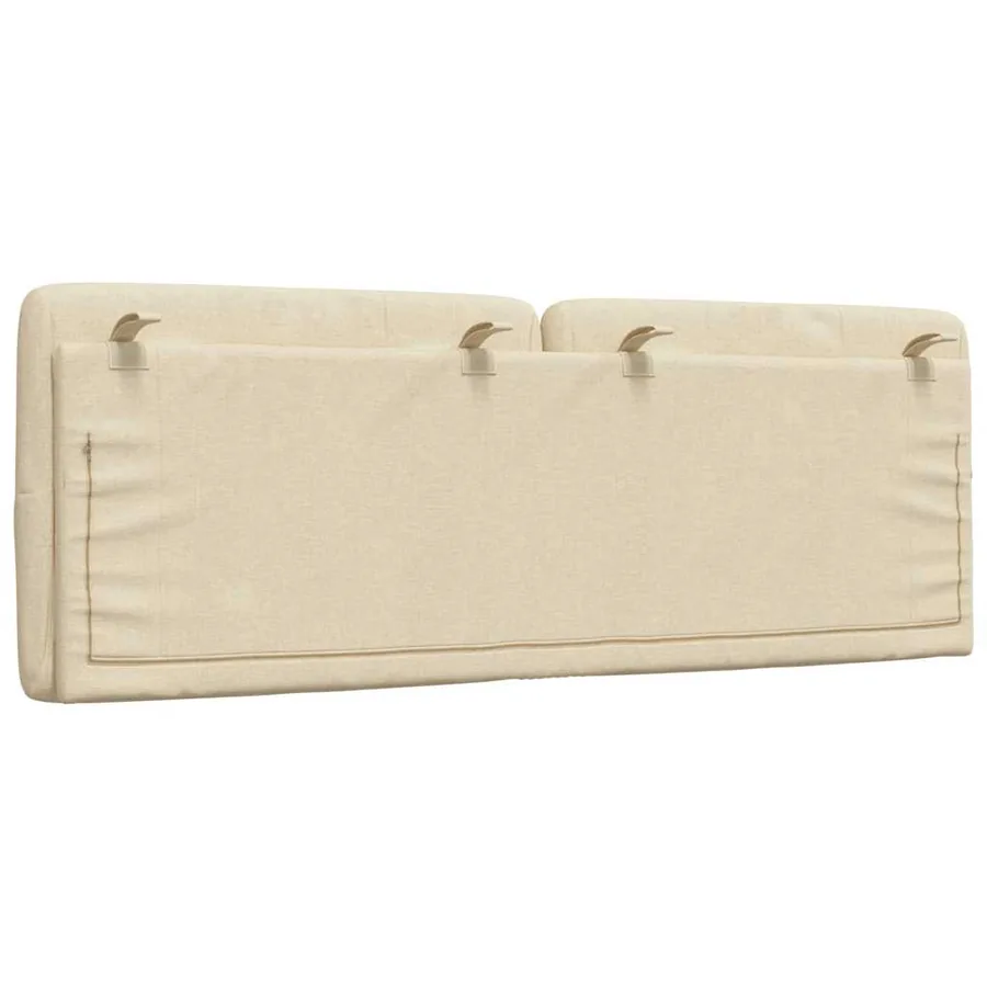 Coussin de tête de lit crème 140 cm tissu - 6