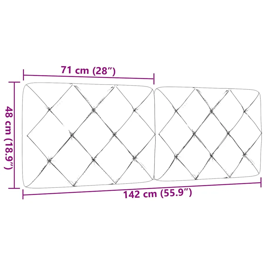 Coussin de tête de lit crème 140 cm tissu - 9