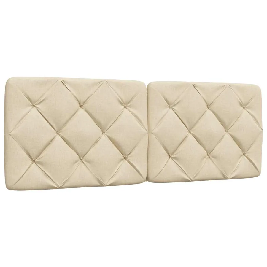 Cadre de lit sans matelas crème 140x200 cm tissu - 7