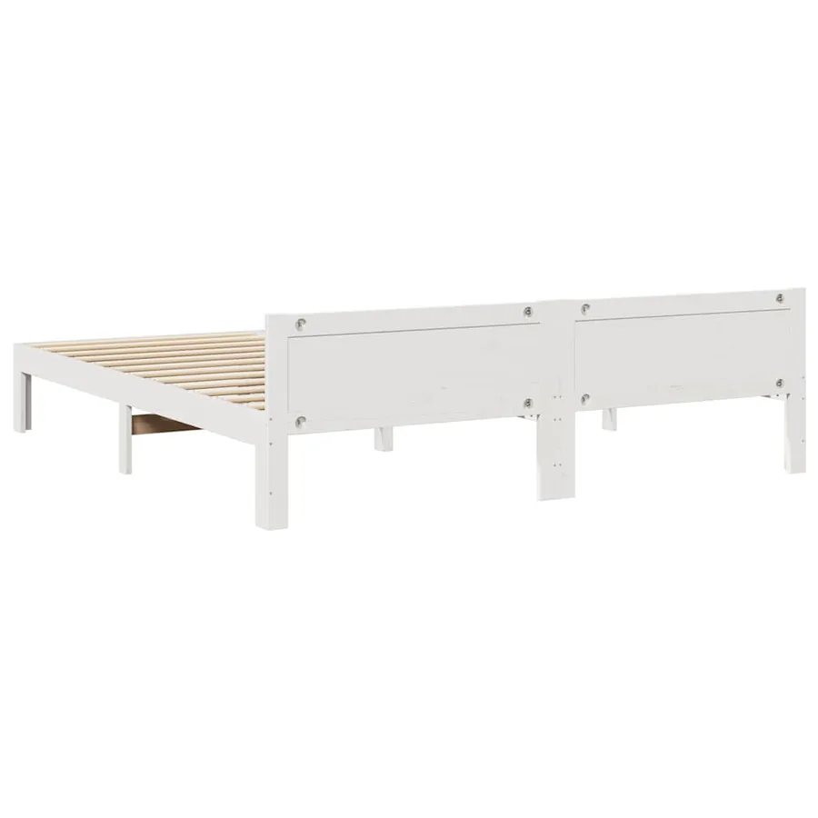 Cadre de lit sans matelas blanc 180x200 cm bois massif de pin - 7
