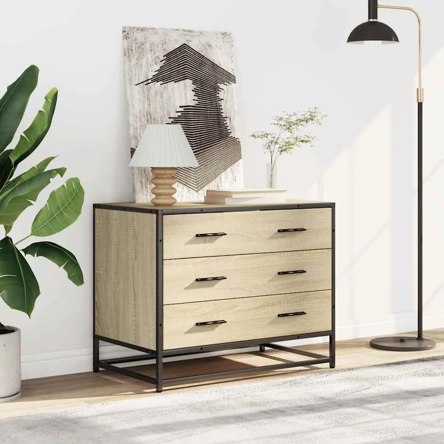 Commode chêne sonoma 70x41x56 cm bois d'ingénierie - 3