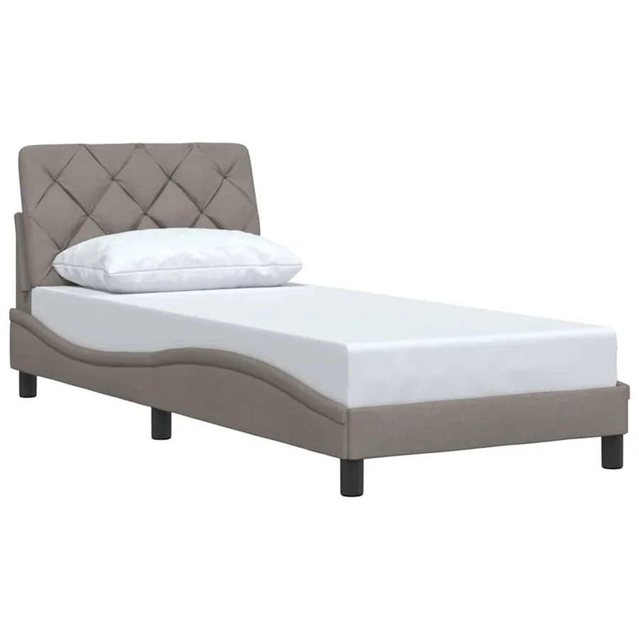 Cadre de lit sans matelas taupe 90x200 cm tissu - 3