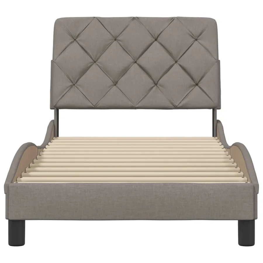Cadre de lit sans matelas taupe 90x200 cm tissu - 5