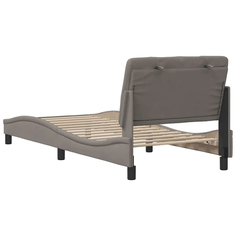 Cadre de lit sans matelas taupe 90x200 cm tissu - 9