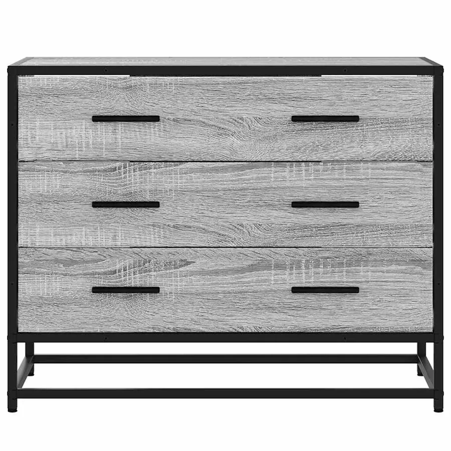 Commode sonoma gris 70x41x56 cm bois d'ingénierie - 4