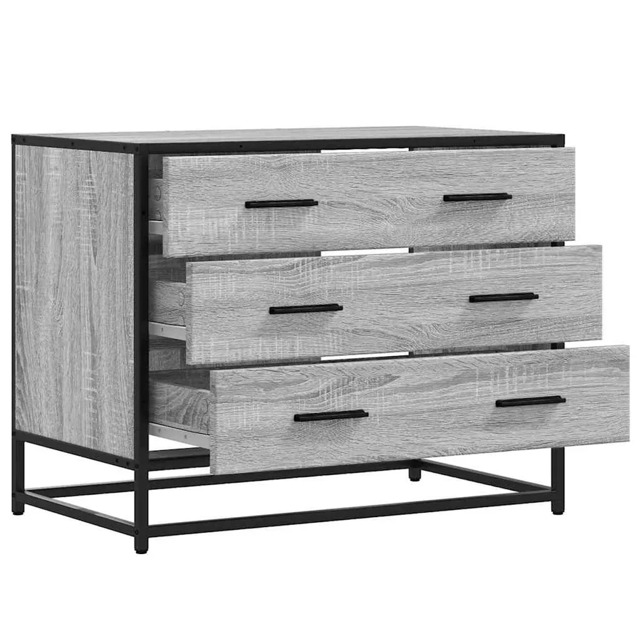 Commode sonoma gris 70x41x56 cm bois d'ingénierie - 5