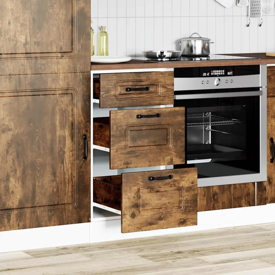 Armoire de cuisine Kalmar chêne fumé bois d'ingénierie - 3
