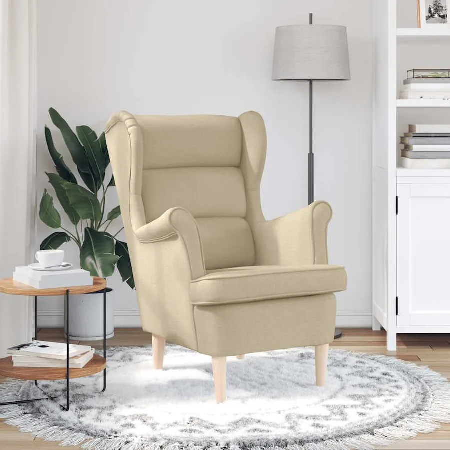 Fauteuil crème 74x84x100 cm tissu - 3