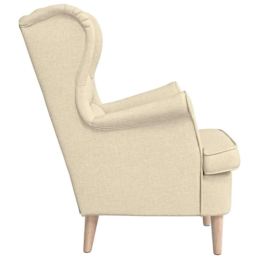 Fauteuil crème 74x84x100 cm tissu - 5