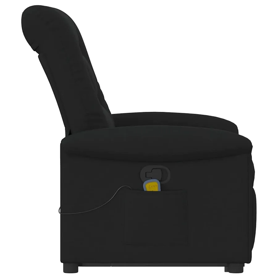 Fauteuil de massage inclinable Noir Tissu - 6