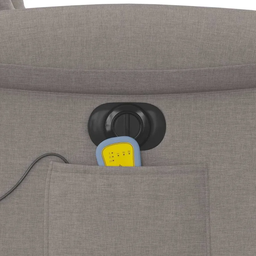 Fauteuil de massage inclinable électrique Taupe Tissu - 12