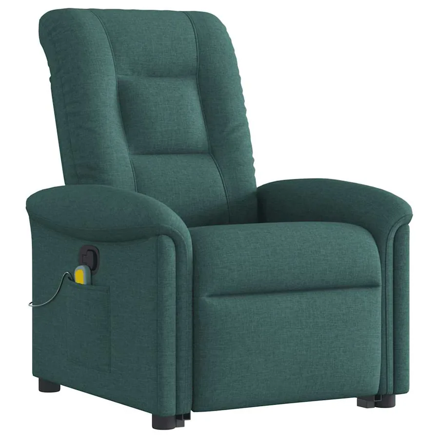 Fauteuil inclinable de massage Vert foncé Tissu - 4