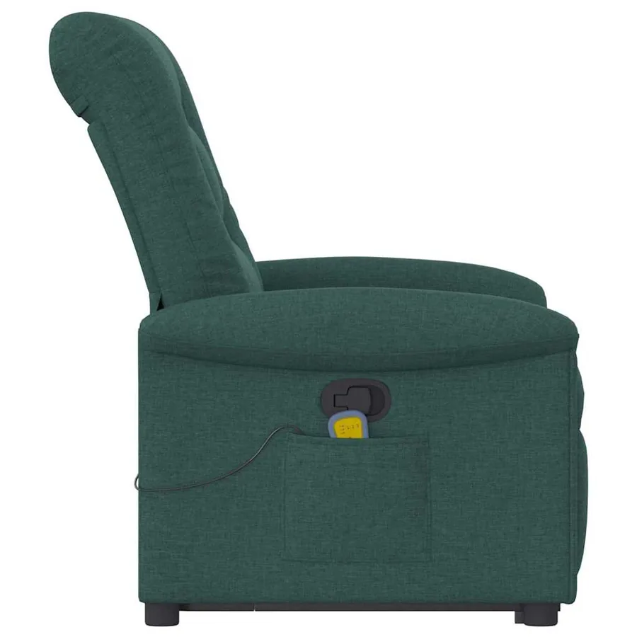 Fauteuil inclinable de massage Vert foncé Tissu - 6