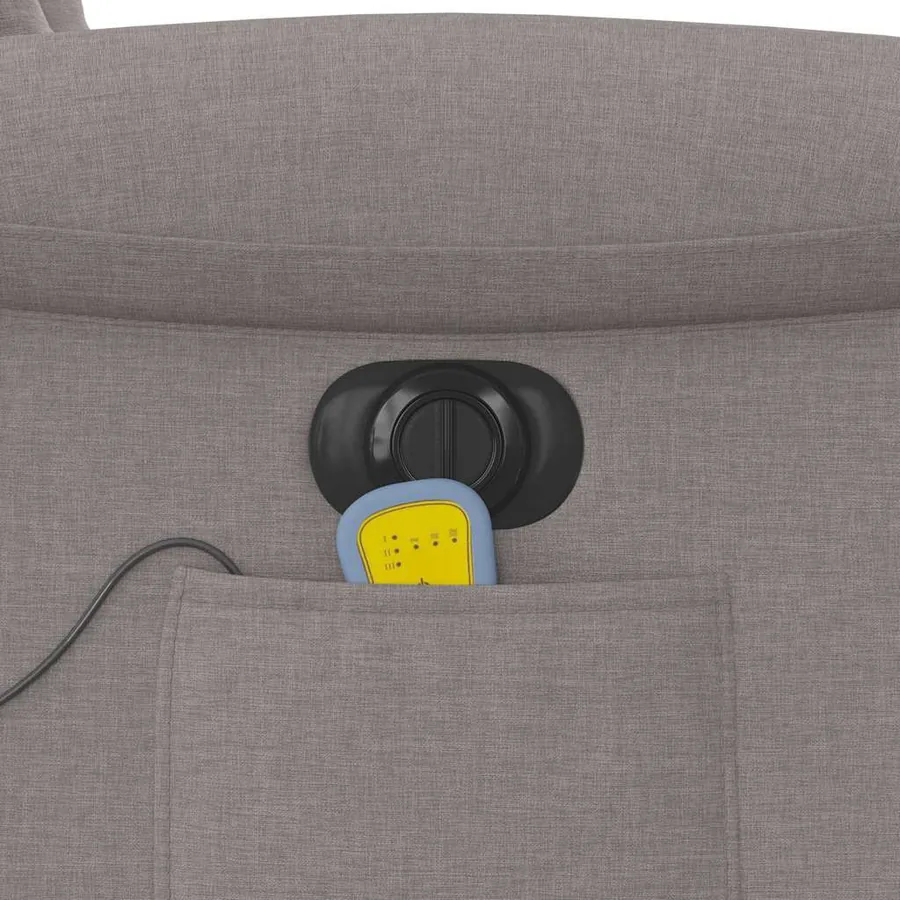 Fauteuil inclinable de massage électrique Taupe Tissu - 15