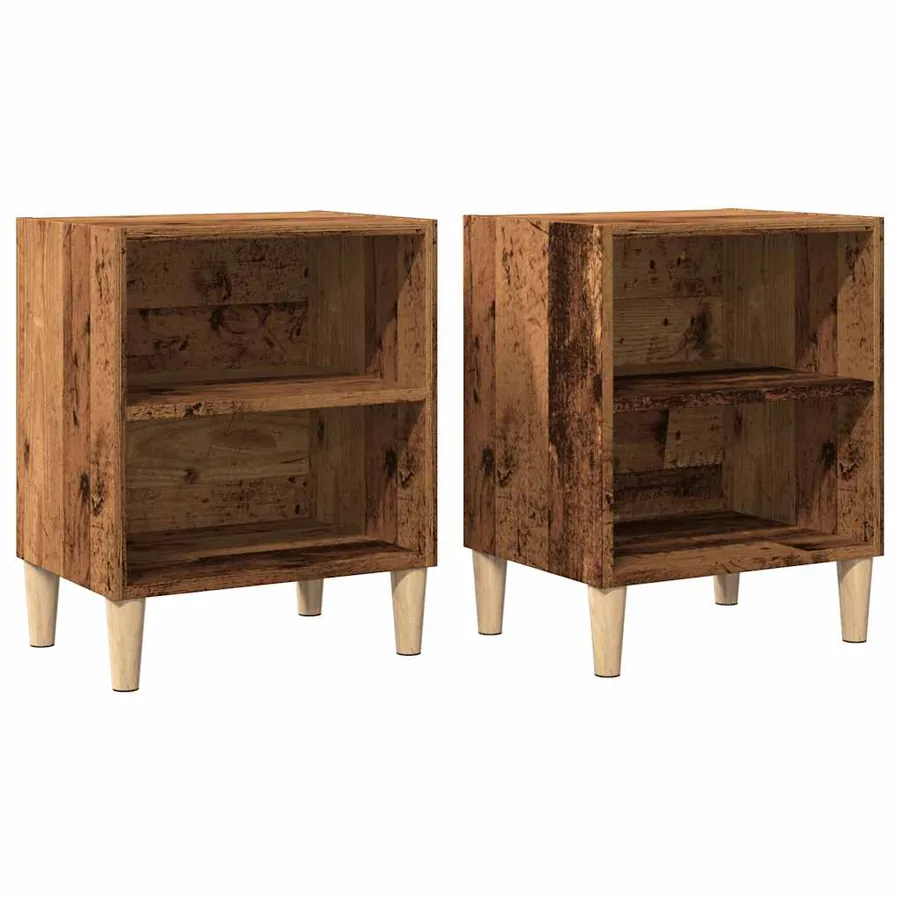 Tables de chevet 2 pcs vieux bois 40x30x50 cm bois d’ingénierie - 2