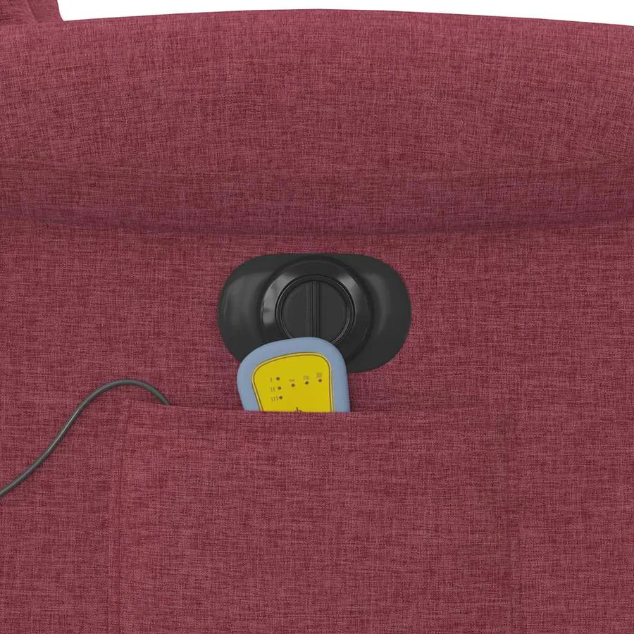 Fauteuil inclinable de massage électrique Rouge bordeaux Tissu - 15