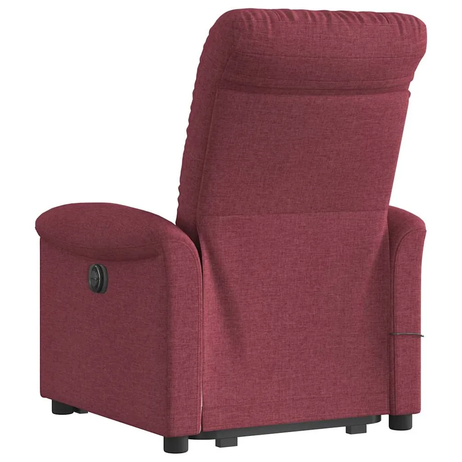 Fauteuil inclinable de massage électrique Rouge bordeaux Tissu - 7