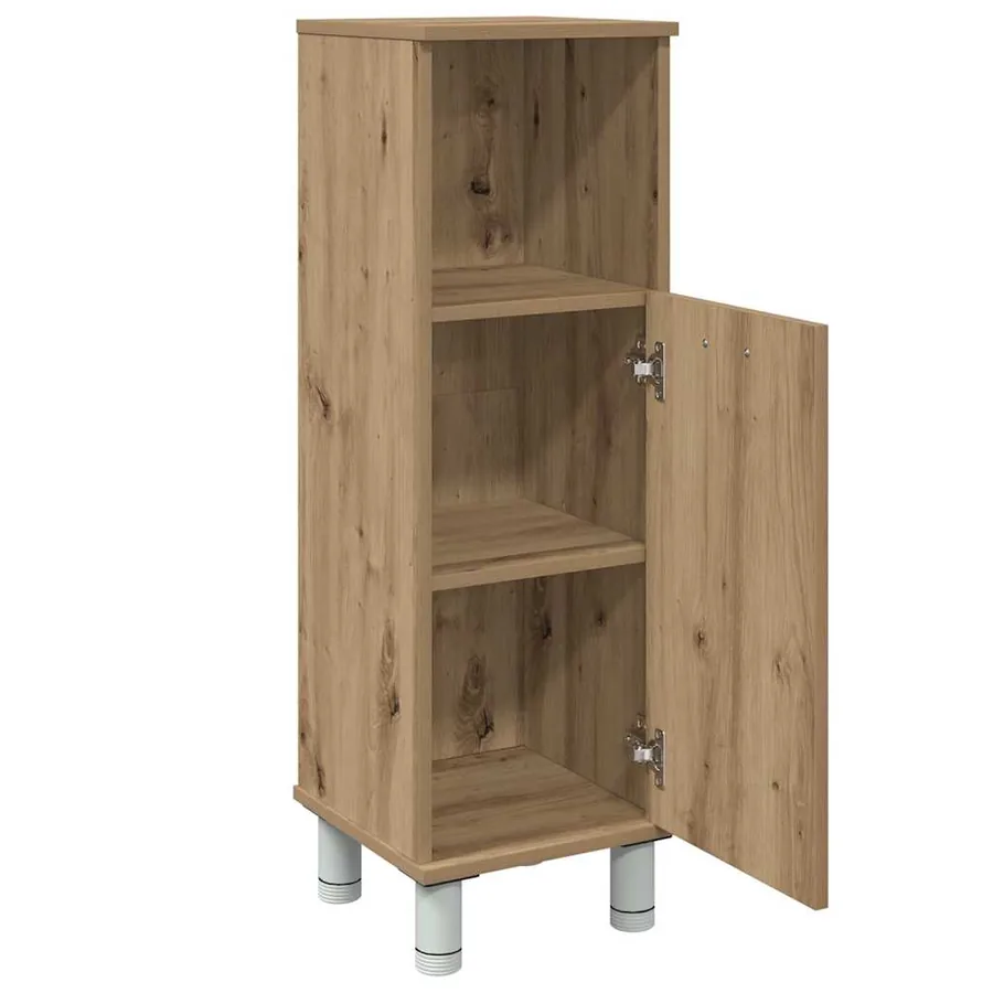 Armoire de bain chêne artisanal 30x30x95 cm bois d'ingénierie - 4